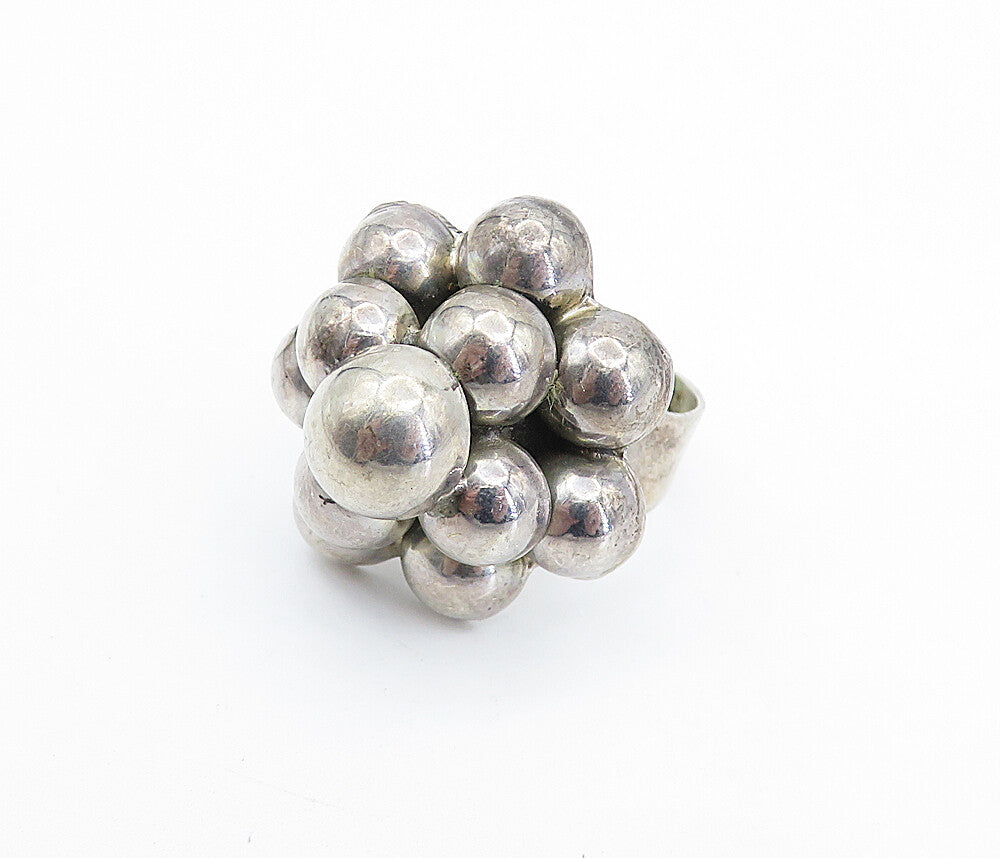 LOS BALLESTEROS 925 Silver  Vintage Bubble Cluster Cocktail Ring Sz 8.5 RG7677