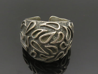 925 Sterling Silver Vintage Scattered Teardrop Pattern Dome Ring Sz 10 RG24425