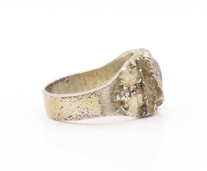 925 Sterling Silver Vintage Ring Antique American Eagle Cutout  Sz 13.5  RG33012
