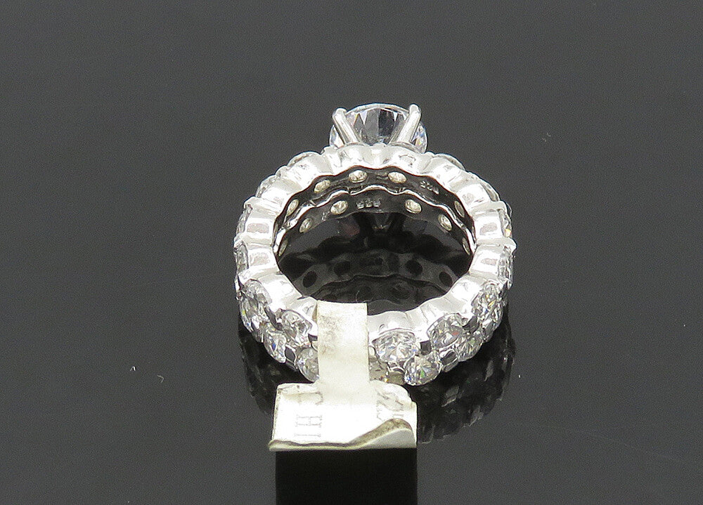 925 Silver  Vintage Sparkling Cubic Zirconia 2Pcs Band Ring Sz 6  RG21003