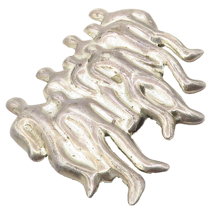 925 Sterling Silver  Vintage Dark Tone Modernist People Brooch Pin  BP3934