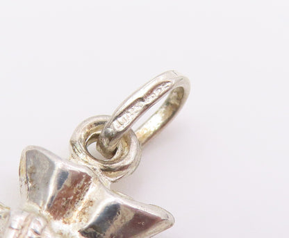 925 Sterling Silver Vintage Pendant Classic $1000 Stacked Money Bag  PT26442