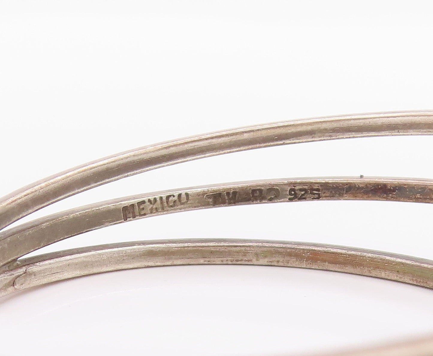 925 Sterling Silver Vintage Bracelet MEXICO Minimalist Triple Layered  BT11361