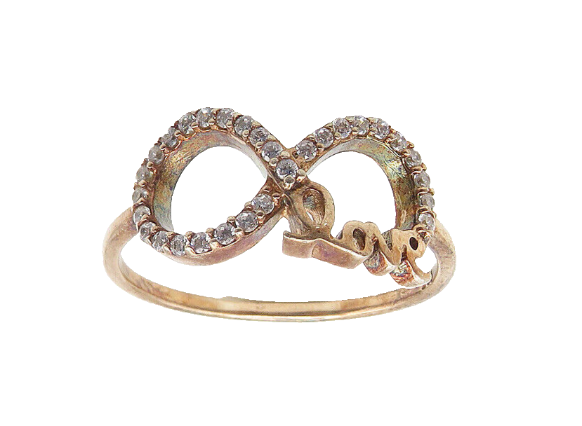 925 Silver  Topaz Rose Gold Plated Infinity Love Band Ring Sz 8  RG17656