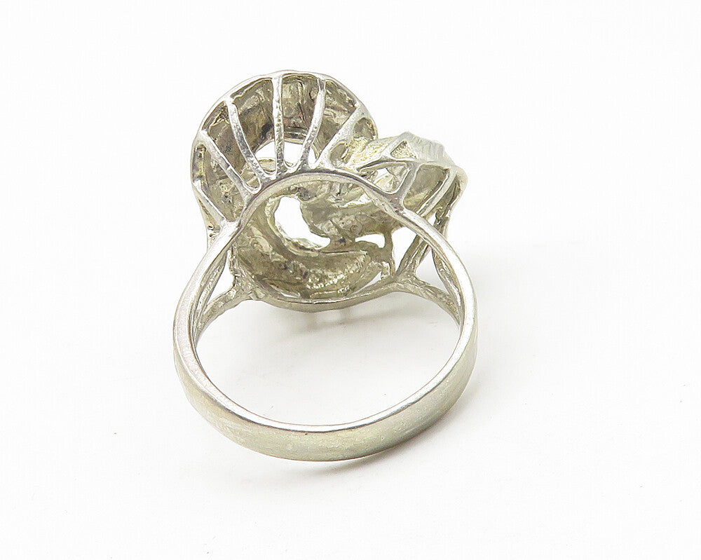 925 Sterling Silver  Vintage Shiny Open Pretzel Knot Band Ring Sz 6  RG10921