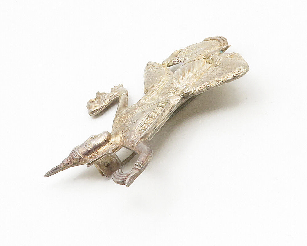 SIAM 925 Sterling Silver  Vintage Embellished Detail Dancer Brooch Pin  BP5392