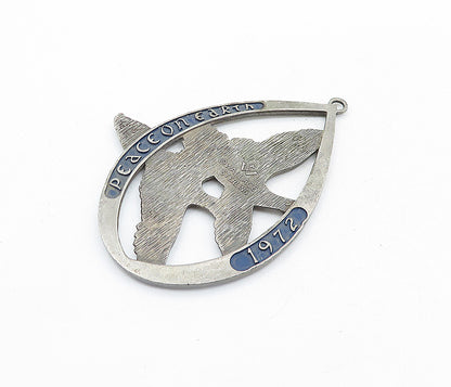 WALLACE 925 Sterling Silver  Vintage Peace On Earth 1972 Birds Pendant  PT4502