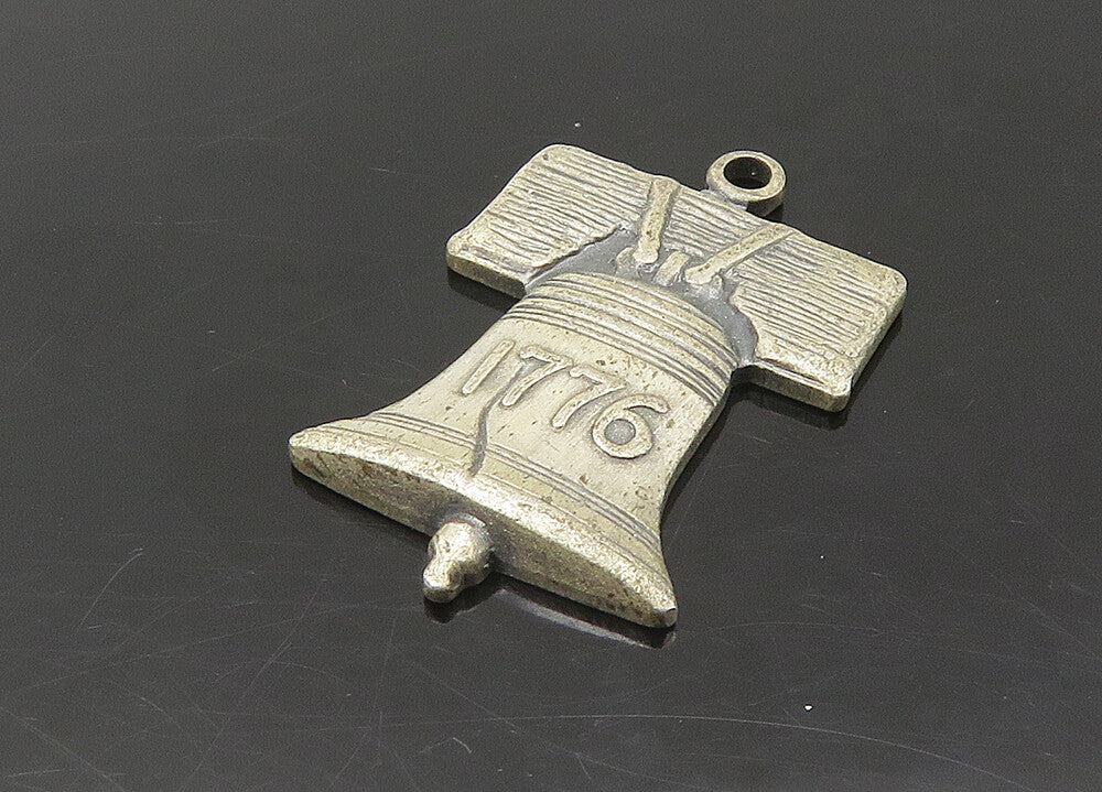 925 Sterling Silver  Vintage 1776 Liberty Bell Historical Pendant  PT18184