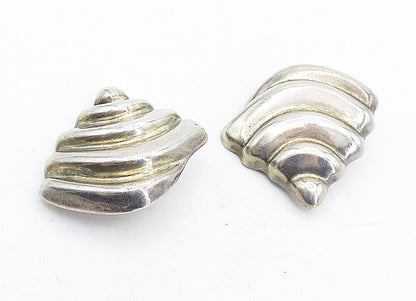 MEXICO 925 Sterling Silver  Vintage Hollow Design Non Pierce Earrings  EG2366