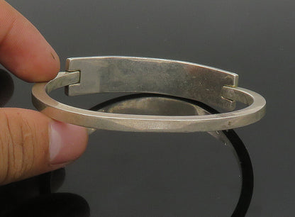MEXICO 925 Silver  Vintage Turquoise Onyx & Sodalite Bangle Bracelet  BT9209