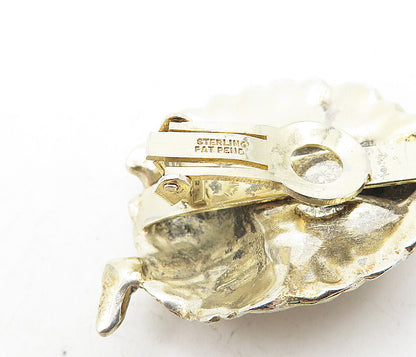 925 Sterling Silver  Vintage Sculpted Woman Non Pierce Drop Earrings  EG4370