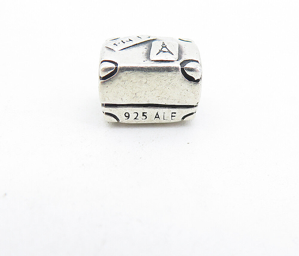 PANDORA 925 Sterling Silver  Vintage Petite Suitcase Slide Pendant  PT5393