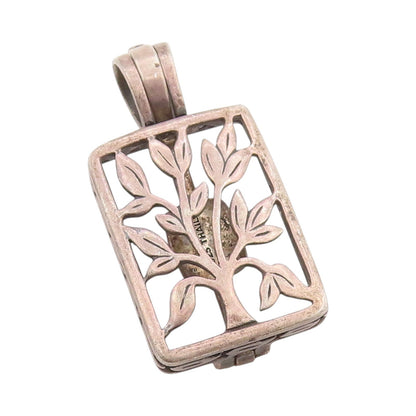 925 Sterling Silver Vintage Pendant SILPADA Floral Live Laugh Love OPENS PT24852