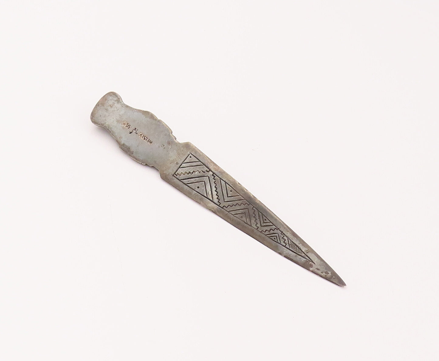 WELSCH 925 Sterling Silver  Vintage Ancient Egyptian Carved Mail Opener TR3518