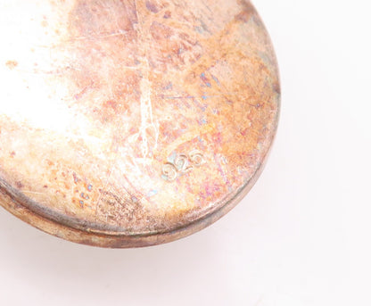 925 Sterling Silver Vintage Pendant Minimalist Round Map  PT23363