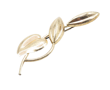 NAPIER 925 Sterling Silver  Vintage Shiny Hollow Floral Brooch Pin  BP4134