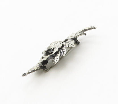 JEWEL ART 925 Sterling Silver  Vintage Sculpted Flower Brooch Pin  BP6201
