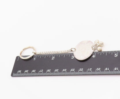 925 Sterling Silver Vintage Key Chain Carved Indian Couple Wedding Gift  TR3933
