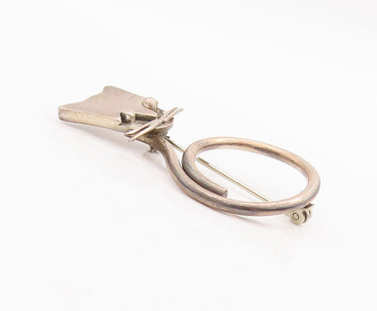 925 Sterling Silver Vintage Brooch Pin MEXICO Cutout Designer Mini Ghost BP11148