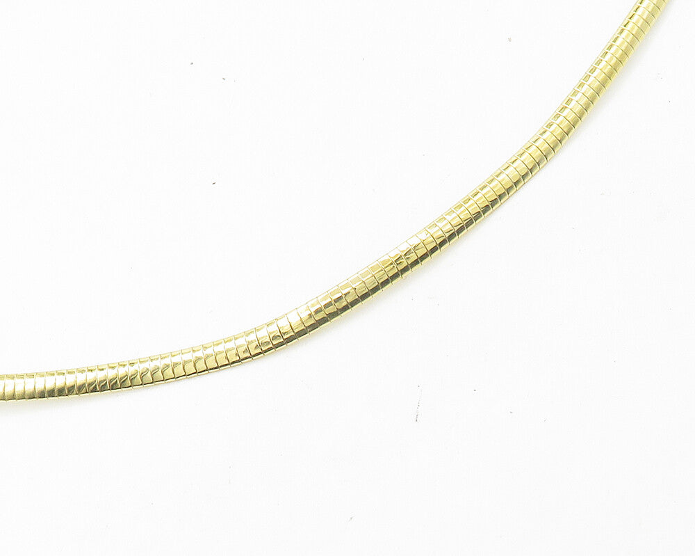 925 Sterling Silver  Genuine Diamonds Gold Plated Snake Chain Necklace  NE2970