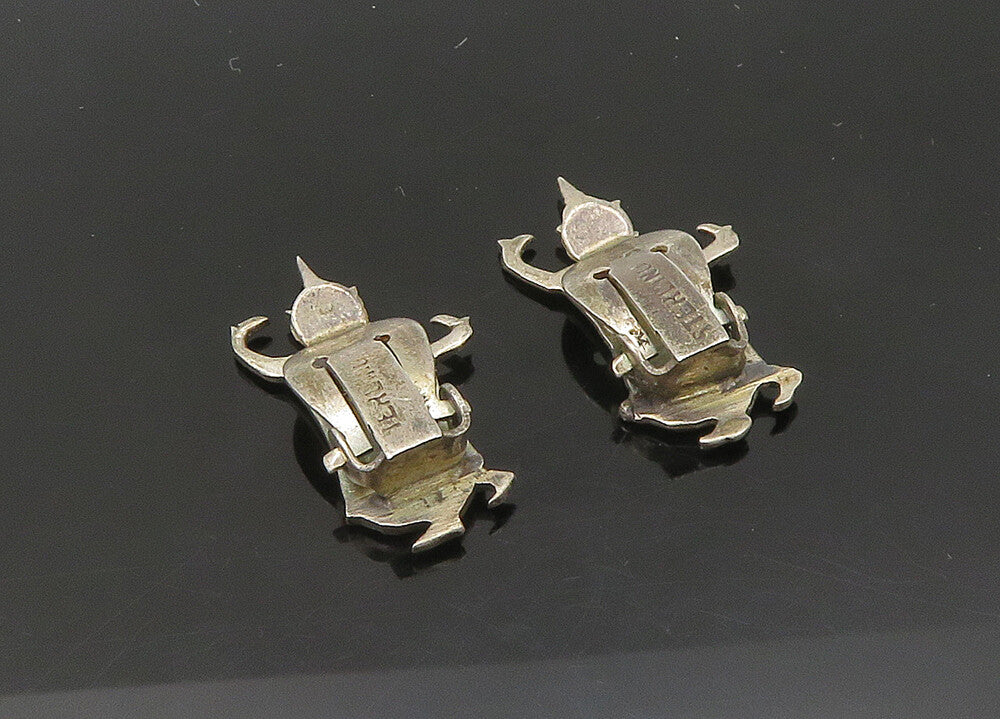 SIAM 925 Sterling Silver  Vintage Dark Tone Dancer Drop Earrings  EG10526