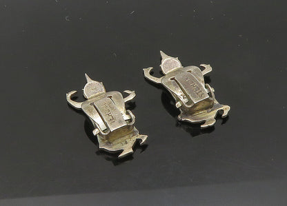 SIAM 925 Sterling Silver  Vintage Dark Tone Dancer Drop Earrings  EG10526