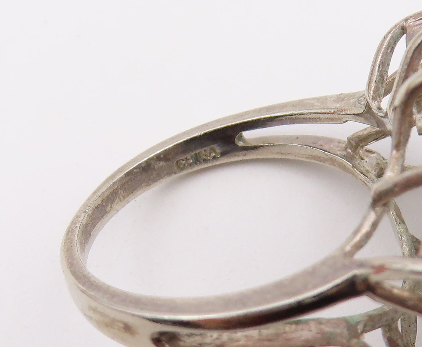 925 Sterling Silver Vintage Ring Marquise Sapphire Floral Blossom  Sz 7  RG36509