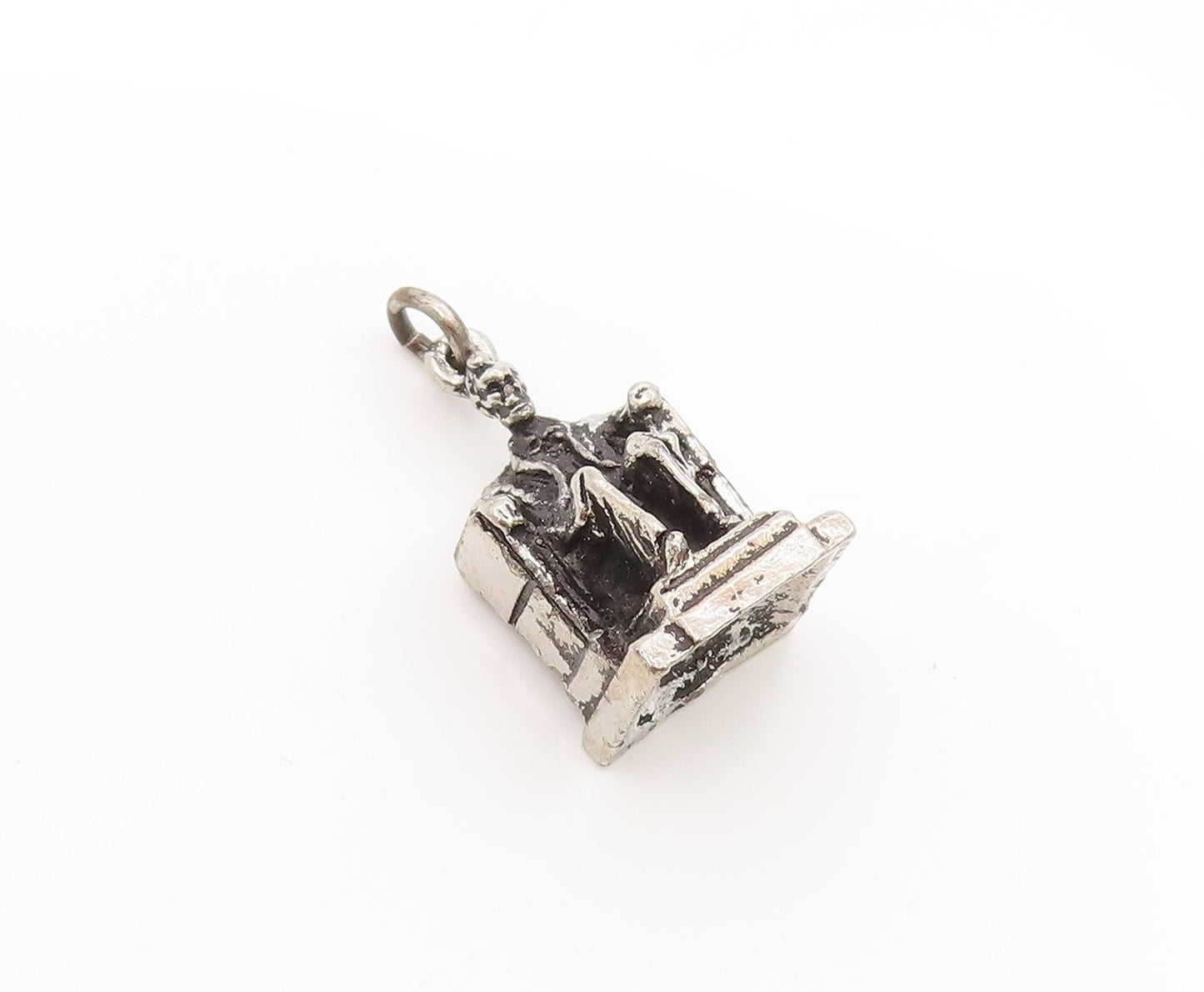 925 Sterling Silver Vintage Pendant 3D Abraham Lincoln Memorial Charm  PT25023