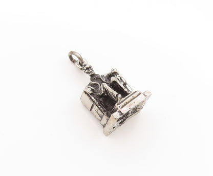 925 Sterling Silver Vintage Pendant 3D Abraham Lincoln Memorial Charm  PT25023