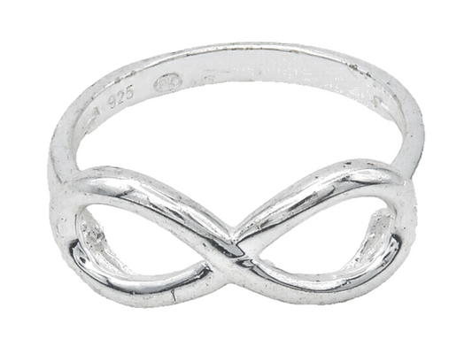 925 Sterling Silver  Shiny Smooth Infinity Symbol Band Ring Sz 9  RG14582