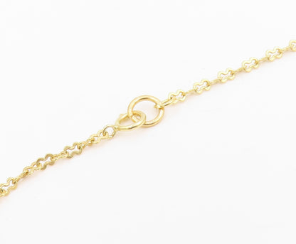 925 Sterling Silver Vintage Necklace Gold Plated CZ Pave Paperclip Drop  NE4869