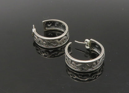 925 Sterling Silver  Vintage Shiny Swirl Vine JHoop Earrings  EG11340