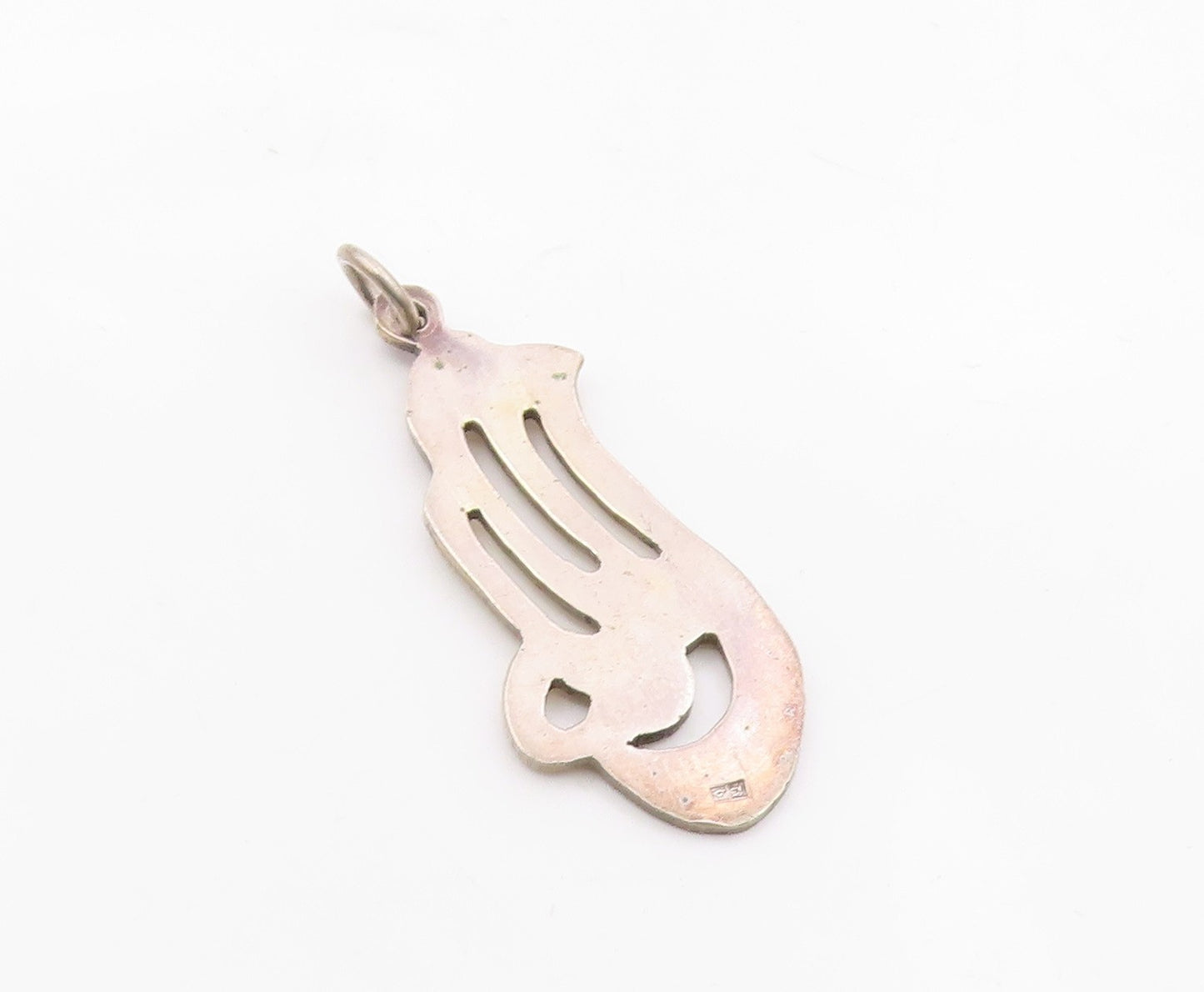 925 Sterling Silver  Vintage Shiny Smooth Cutout Bird Motif Pendant  PT17970
