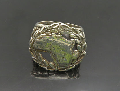 EUROPEAN 925 Silver  Vintage Abstract Cut Out Leaf Scroll Ring Sz 11  RG24396