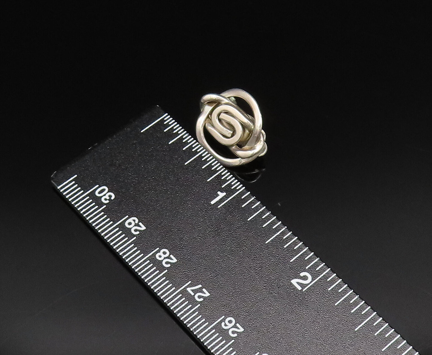 925 Silver Vintage Interlocking Curved Detail Non Pierced Earrings EG12036