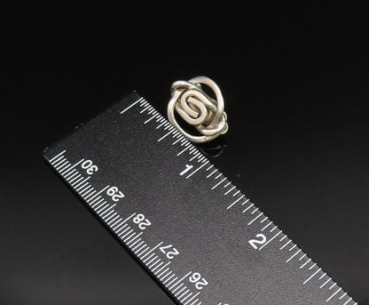 925 Silver Vintage Interlocking Curved Detail Non Pierced Earrings EG12036
