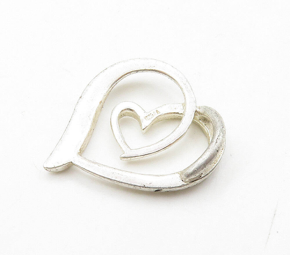 925 Sterling Silver  Grandma Love Quote Open Love Heart Pendant  PT12378