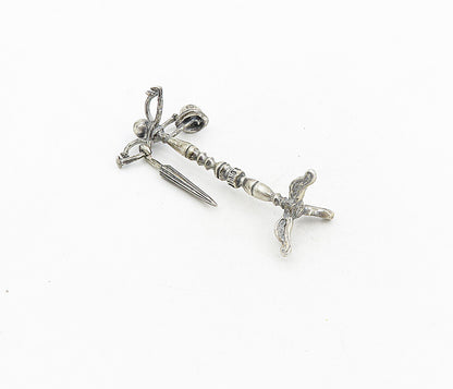 925 Sterling Silver  Vintage Antique Coat Rack With Umbrella & Hat  TR1403