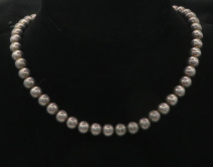 925 Sterling Silver  Vintage Heavy Minimalist Beaded Chain Necklace NE2906