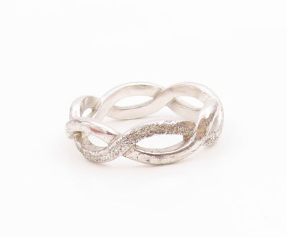 925 Sterling Silver Vintage Ring Elegant Twisted Infinity Band  Sz 8  RG36217