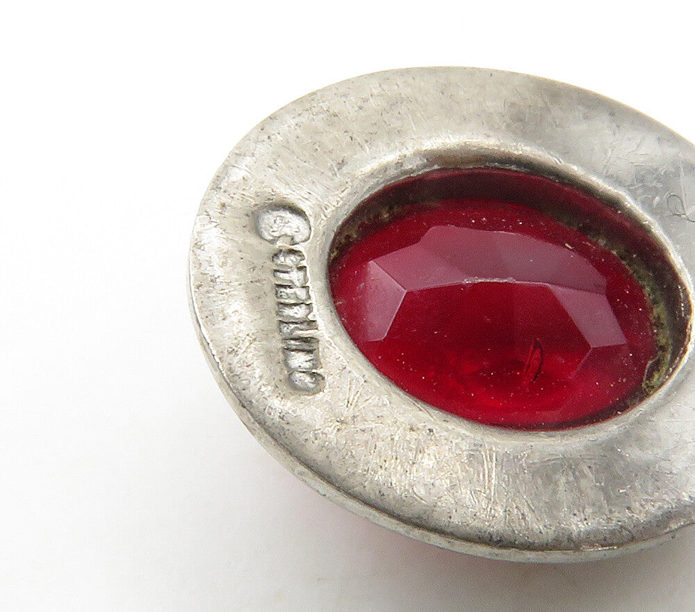 925 Sterling Silver  Vintage Garnet W.L. Dickenson High School Pendant PT13134