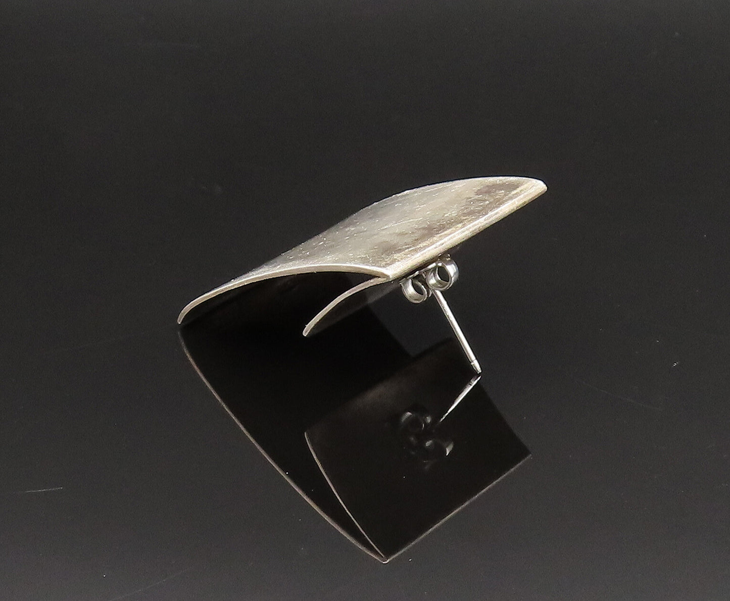 ALWAND VAHAN 925 Silver  Vintage Minimalist Flat Rectangle Earrings  EG11937