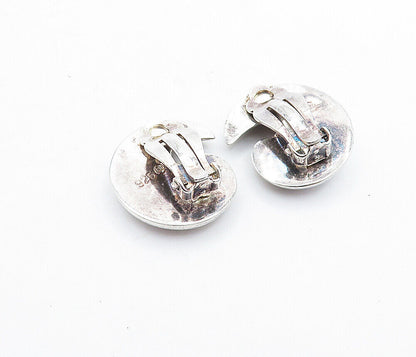 925 Sterling Silver  Vintage Shiny Hollow Swirl Non Pierce Earrings  EG2735