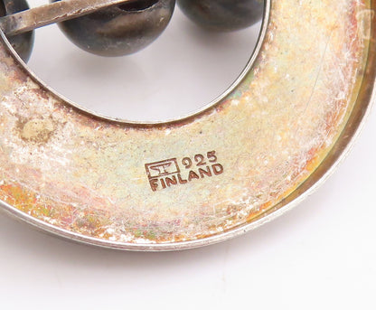 925 Sterling Silver Vintage Brooch FINLAND Modernist Geometric Spheres  BP11911