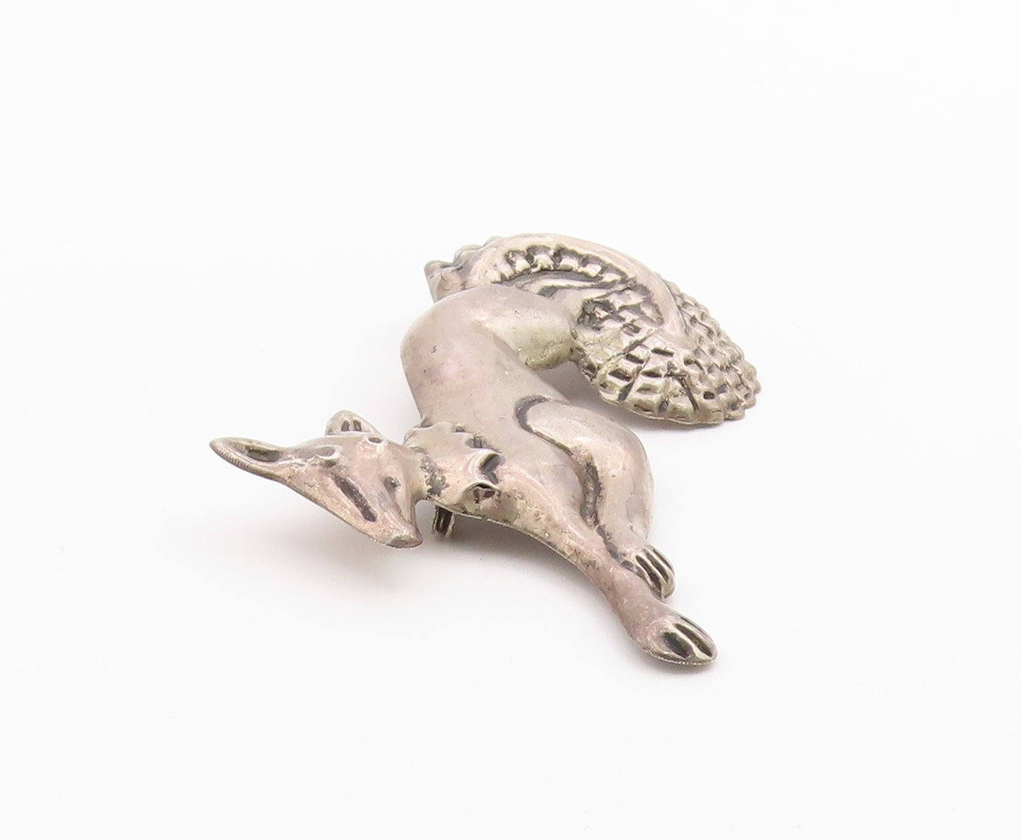 MEXICO 925 Sterling Silver  Vintage Antique Oxidized Animal Brooch Pin  BP3170
