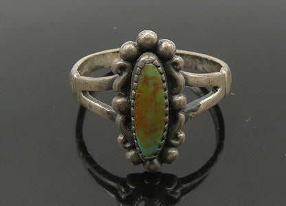 POST BELL 925 Sterling Silver  Vintage Turquoise Swirl Band Ring Sz 7  RG22157