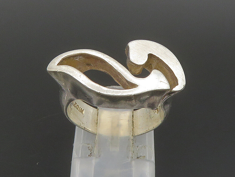 SEZGIN 925 Silver  Vintage Shiny Abstract Cut Out Band Ring Sz 6.5  RG24114