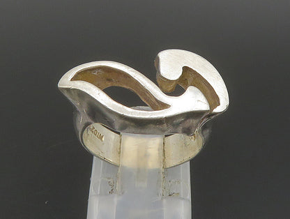 SEZGIN 925 Silver  Vintage Shiny Abstract Cut Out Band Ring Sz 6.5  RG24114
