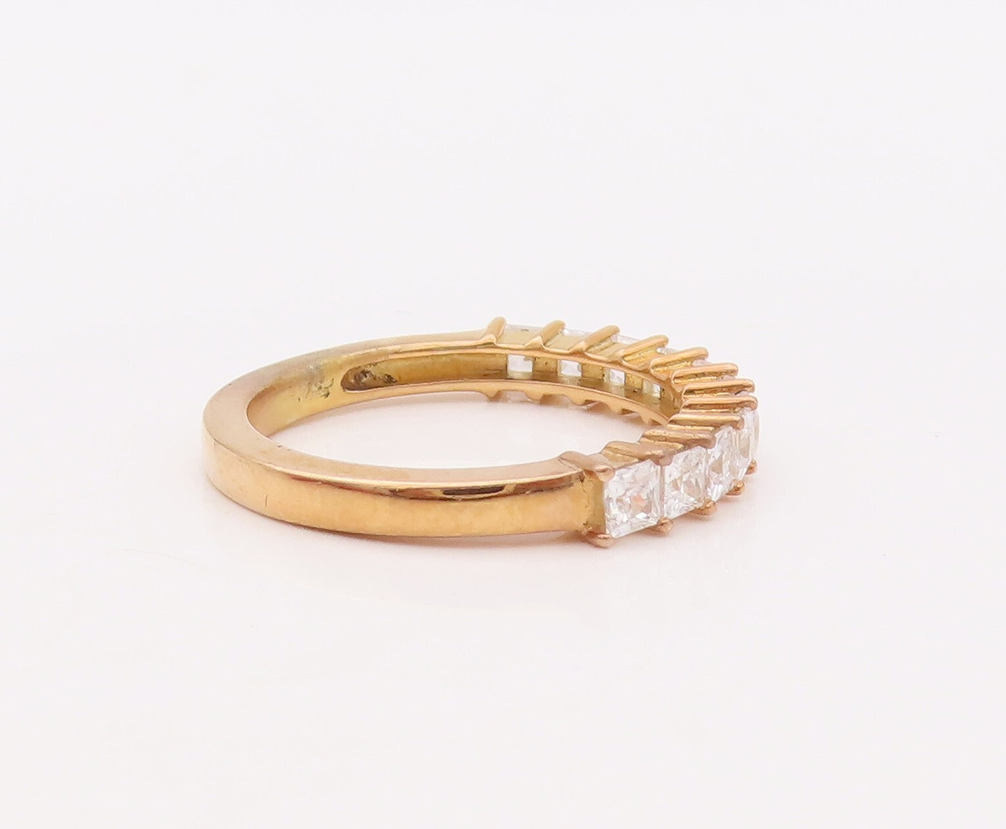 925 Sterling Silver Vintage Ring Gold Plated Stackable CZ Bands  Sz 7  RG29926