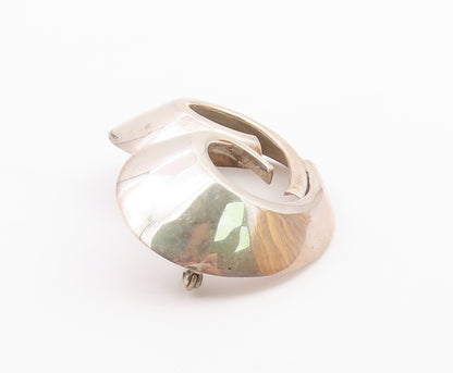 ZINA 925 Sterling Silver  Vintage Shiny Swirl Design Brooch Pin  BP8197